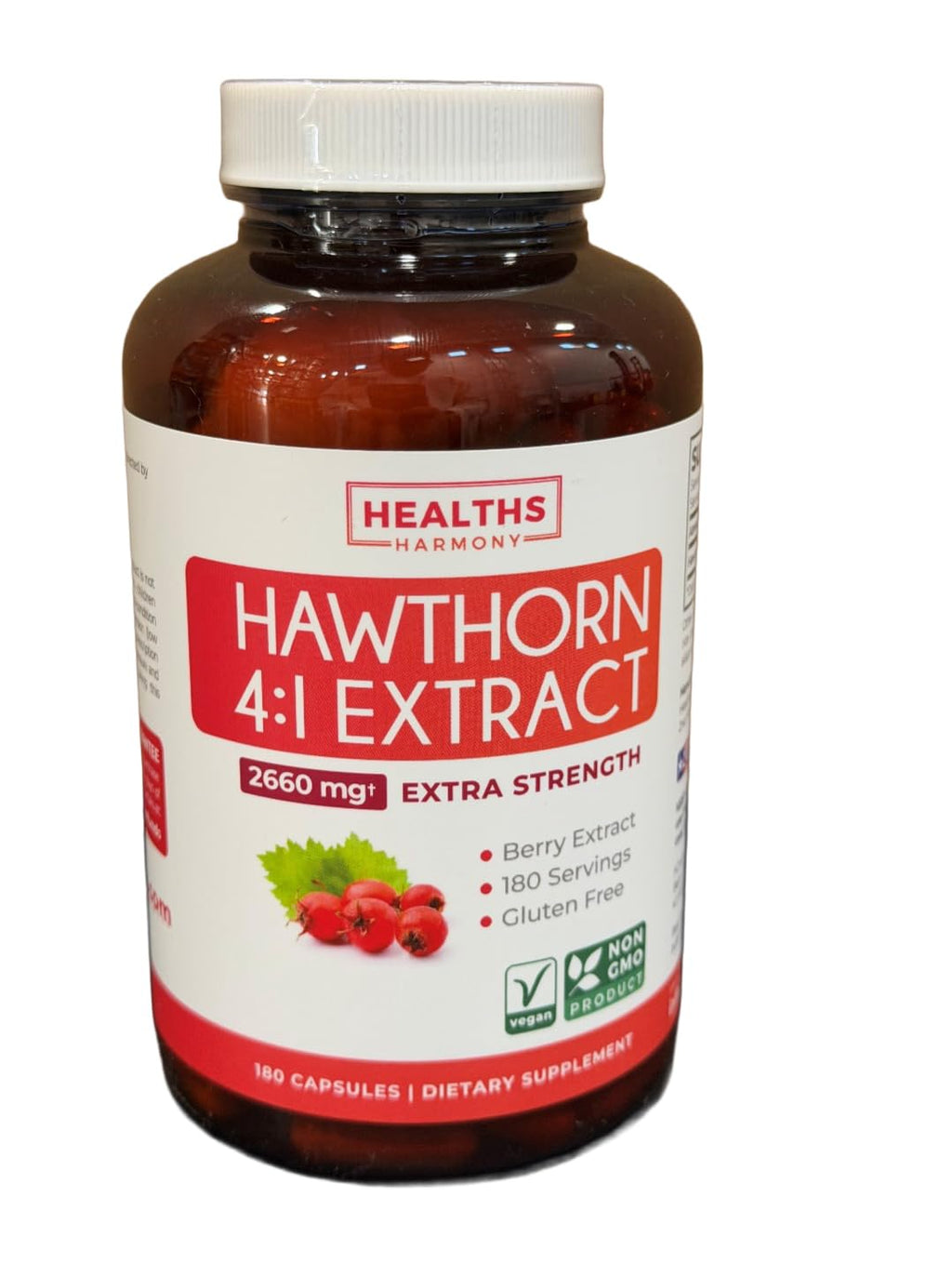 Super Potent Hawthorn Berry Extract Capsules - Hawthorn Berry Supplement Made from Extra Strength Concentrate to Support Heart and Digestive Health - Vegan Non-GMO & Gluten Free (4 Month Supply)