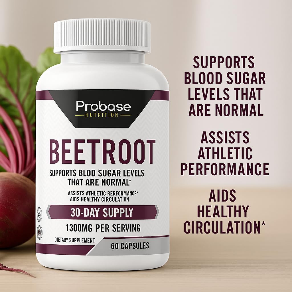 Probase Nutrition Beetroot 60 Capsules 30-Day Supply