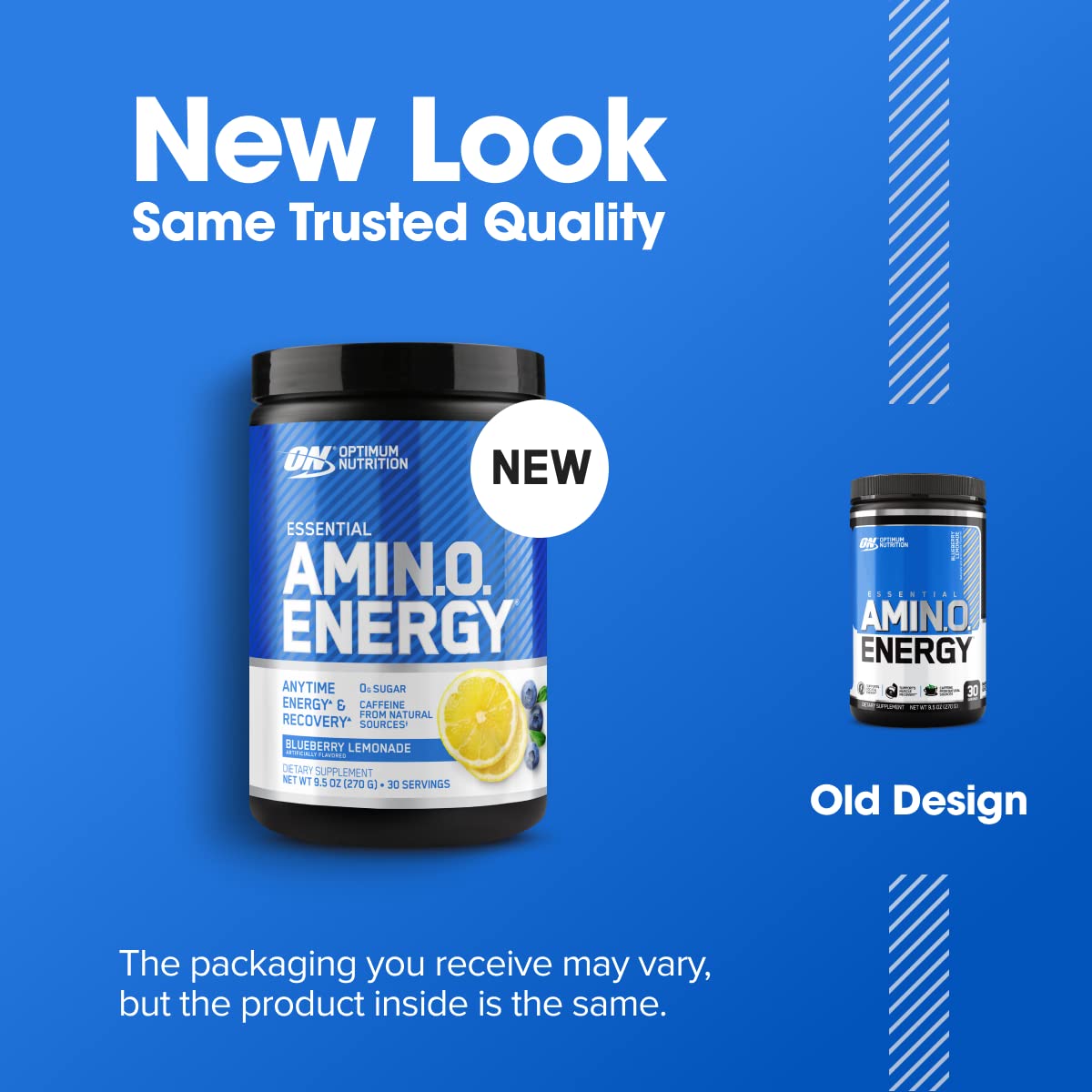 Optimum Nutrition, Amino Energy - Pre Workout with Green Tea, Bcaa, Amino Acids, Keto Friendly, Green Coffee Extract, Energy Powder - Concord Grape, 65 Servings