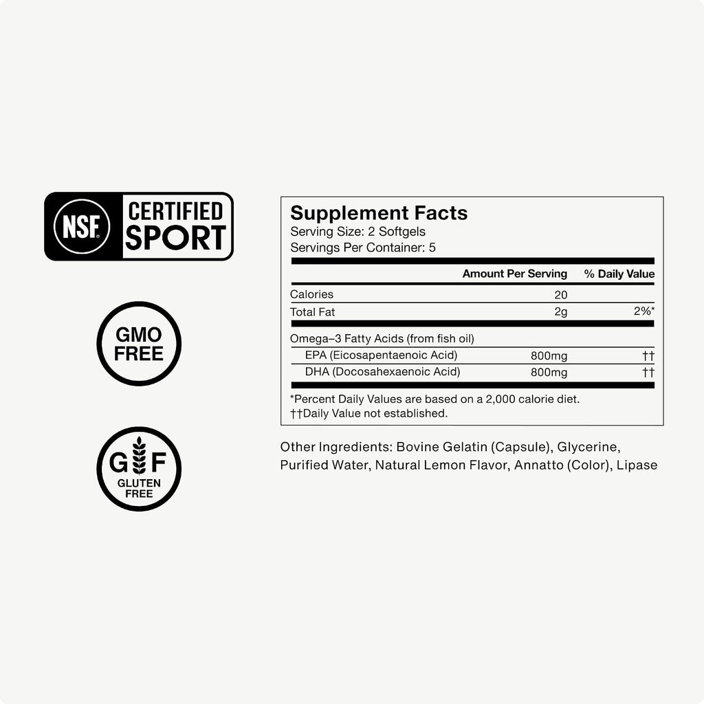 Momentous Creatine Monohydrate Powder & Omega-3 Fish Oil 1,600 mg - Daily Omega-3 Supplement for EPA & DHA -Supports Strength, Lean Muscle, Recovery, & Joint Health - NSF Certified for Sport
