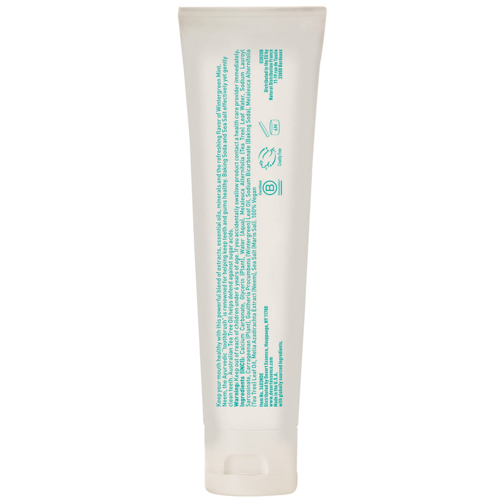 Desert Essence Tea Tree Oil Mint Toothpaste, Fluoride Free, 6.25 oz
