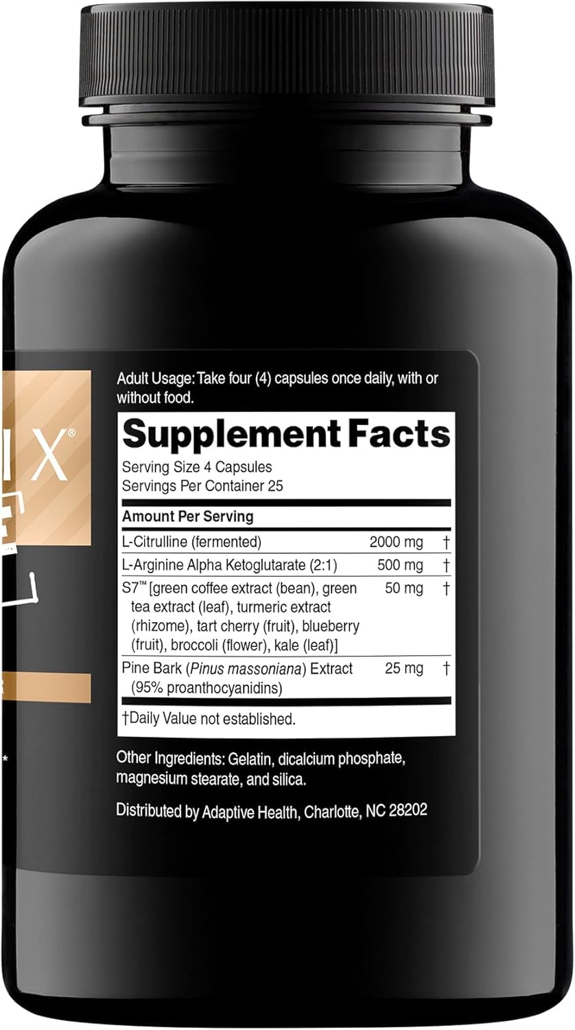 Nugenix Nitric Oxide Booster Supplement - Nitric Oxide Flow, L-Arginine, L-Citrulline, Pine Bark Extract - Vasodilator - 100 Capsules