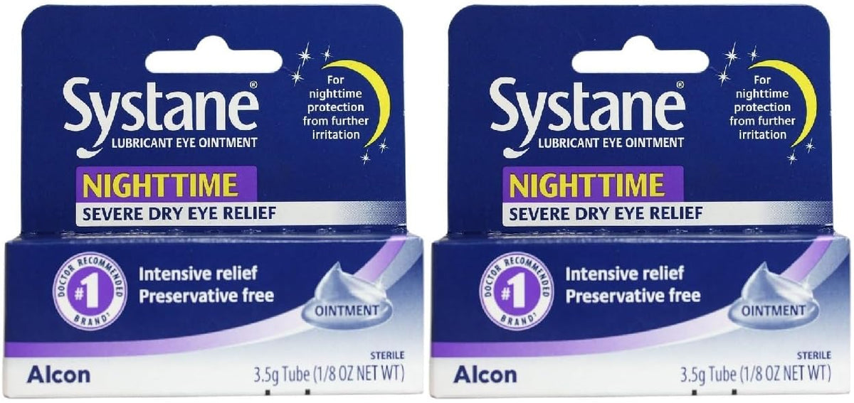 Systane Nighttime Lubricant Eye Ointment 3.5g Tube - Pack of 2