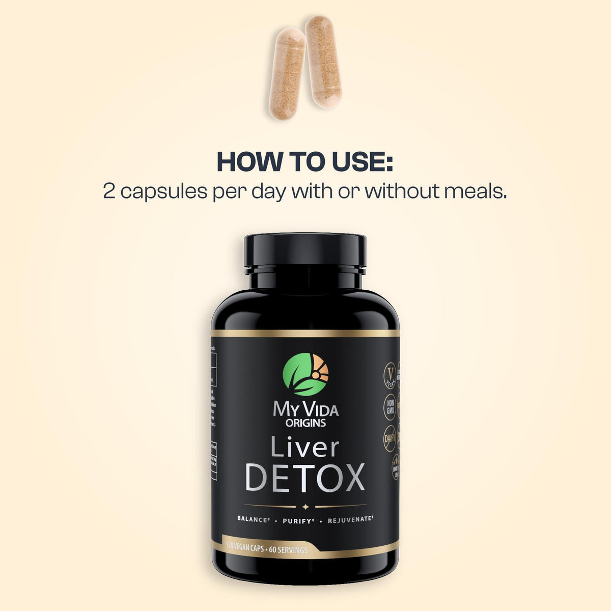 supplement products​My Vida Origins Liver Detox with Organic Milk Thistle Organic Dandelion Extract and Choline with NAC – Liver Detox 120 Capsules - JerryCherryUSA