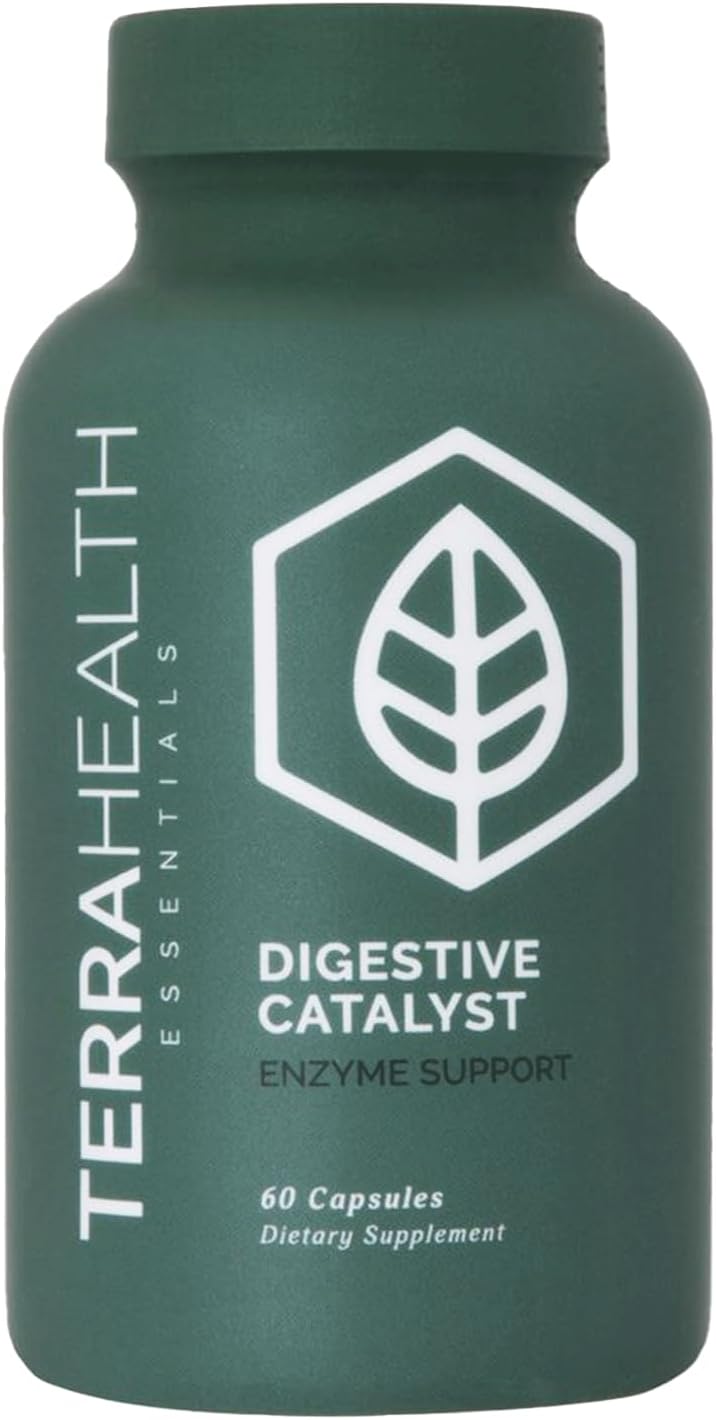 Terra Health Essentials Digestive Catalyst | Reduce IBS | Amylase, Protease & Glucoamylase (1 Bottle, 60 Capsules)