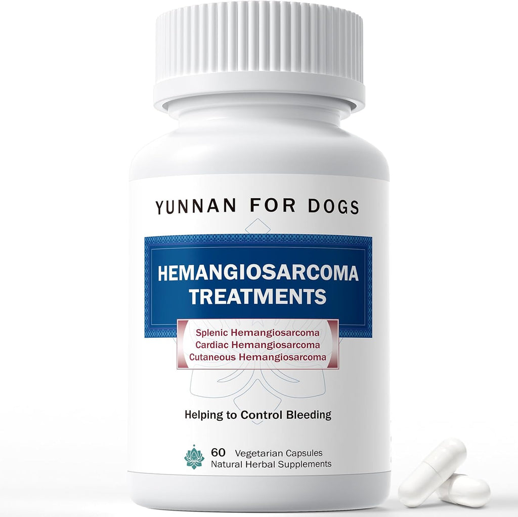 Fast Acting Bleeding Control for Dogs - Yunnan Sanqi Herbal Capsules | Supports Internal Bleeding, Hemangiosarcoma, Nosebleeds, Bloody Stools, Post-Surgical Recovery, 60 Capsules