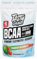TASTY GAINS - Amino Acids Supplement - BCAA Powder, Amino Energy Powder, Essential Energy with Electrolytes, Essential BCAA & EAA with HMB - 45 Servings, Strawberry Watermelon
