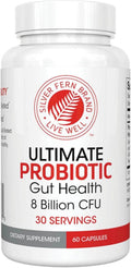Silver Fern Brand Ultimate Probiotic - Probiotics for Women & Men | 8 Billion CFU Spore-Forming Gut Health Supplement - DNA Verified, Vegan, Shelf-Stable, High Survivability - 60 Capsules