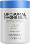 Codeage Liposomal Magnesium L-Threonate, Magtein, NSF, 90 Capsules | Magnesium L-threonate as patented Magtein, with liposomal delivery from sunflower phospholipids. Vegan, non-GMO.