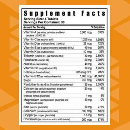 Youngevity Beyond Tangy Tangerine 2.0 Multi-Vitamin & Mineral Complex - Made with Natural & Whole Foods | 160,000 ORAC | 120 Tablets | 1 Bottle