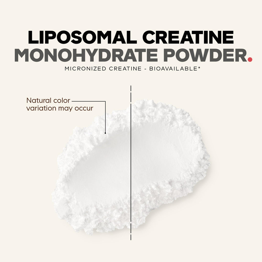 Codeage Liposomal Creatine Powder, 5000mg, Monohydrate, Unflavored, 90 SRV | Liposomal micronized creatine monohydrate, 5 g per serving, unflavored. Three-month supply. Non-GMO.