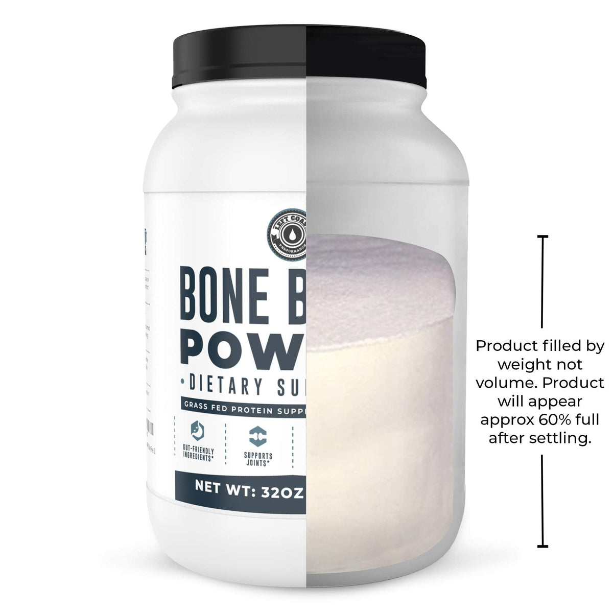 Bone Broth Protein Powder – Pure Grass-Fed Beef Bone Broth, Unflavored with Natural Collagen, Glucosamine & Gelatin – Paleo & Keto-Friendly, Non-GMO, Dairy-Free for Gut Health & Joint Support 32oz