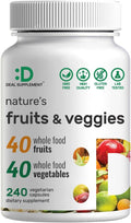 Nature’s Fruits & Veggies Supplement, 240 Veggie Capsules – 80 Whole Food Superfoods for Daily Balance – 40 Fruits with 40 Vegetables and Greens – Non-GMO, Gluten Free