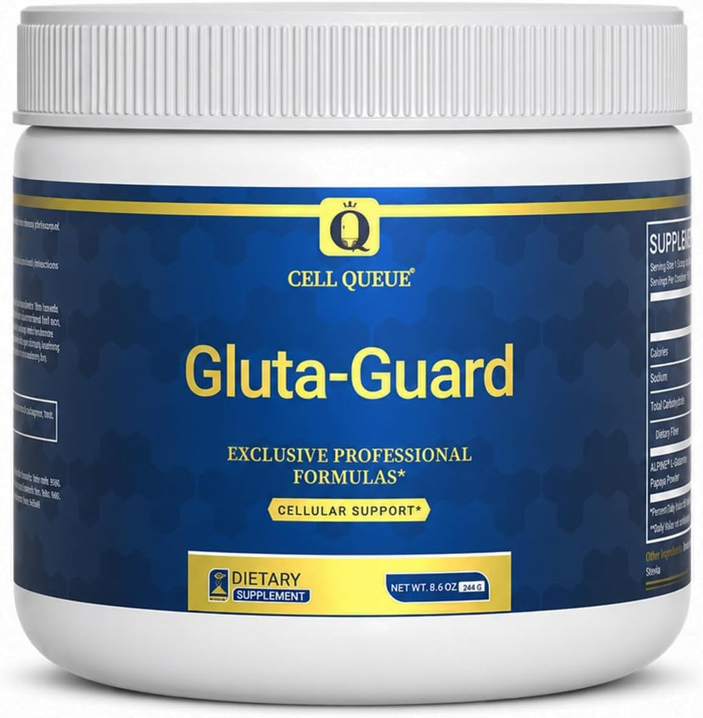 Gluta-Guard L-Glutamine Powder with Papaya Powder & Acacia Fiber | Triple-Action Gut Health & Digestive Support, Gut Lining, GI Health & Regularity, Prebiotic Fiber Supplement, 30 Servings