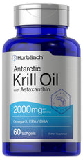 Horbäach Antarctic Krill Oil 2000mg | 60 Softgel Capsules | Omega-3, EPA, DHA Supplement | with Astaxanthin | Non-GMO, Gluten Free
