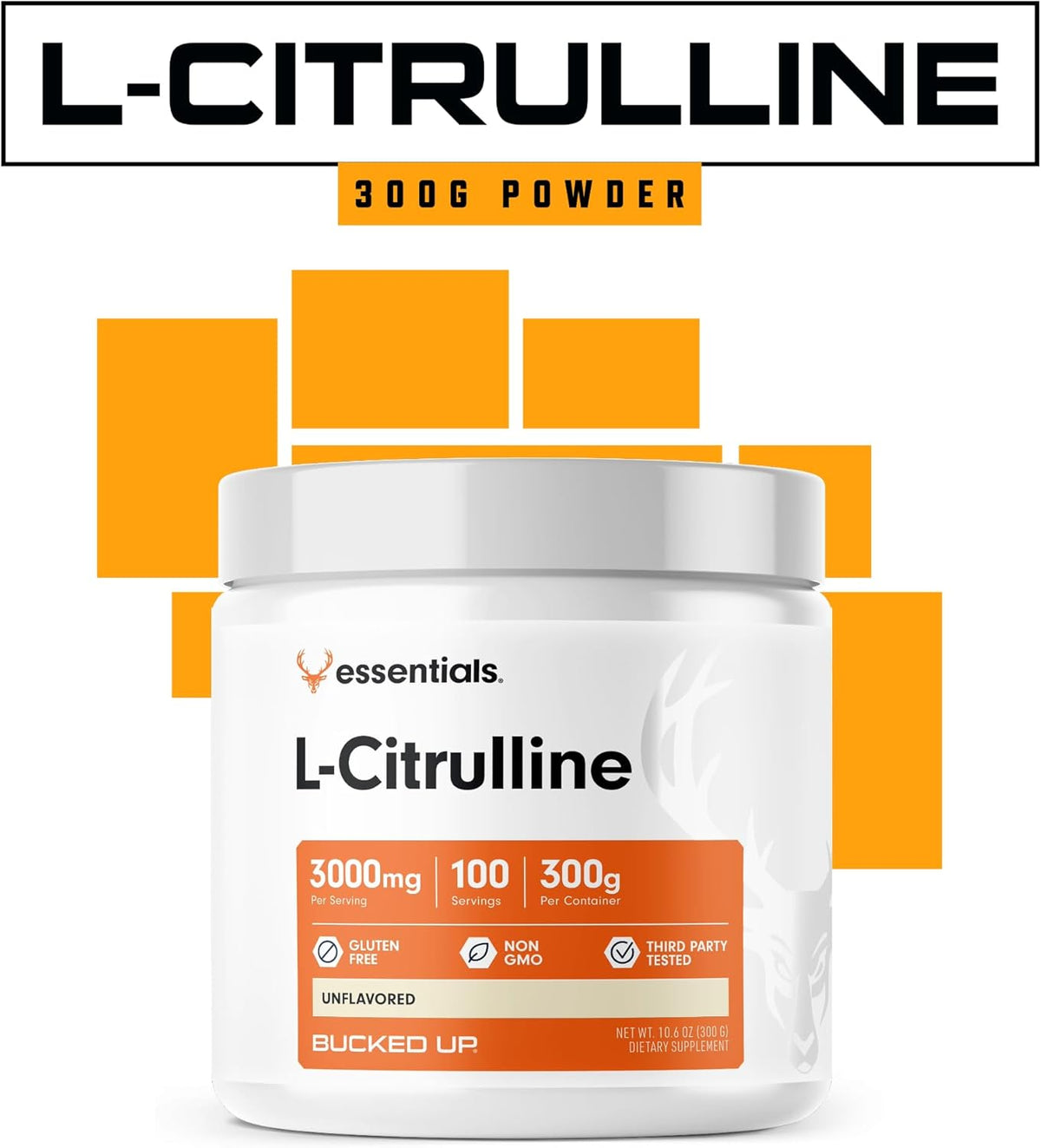 Bucked Up L-Citrulline 3000mg Powder, Essentials (100 Servings)