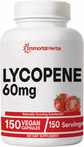 Lycopene Supplement for Men 60mg, 150 Capsules, Natural Tomato Extract Powder, 4 Month Supply, 100% Veg Lycopene Complex, Non-GMO and Gluten Free Carotenoid Supplement