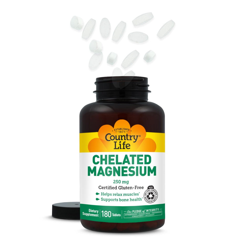 Country Life Chelated Magnesium 250 mg, 240 Tablets