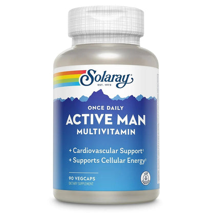 SOLARAY Once Daily Active Man Multivitamin - Cellular Energy and Immune Support Supplement w/Vitamin D, Vitamin C, B12, B6, Zinc, Lutein SOLARAY