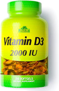 ALFA VITAMINS Vitamin D3 2000 IU Supplement, Supports Immune Health, Calcium Absorption, Healthy Bones & Joints, Dietary Supplement for Daily Wellness, Non GMO, Gluten Free, 250 Soft Gels