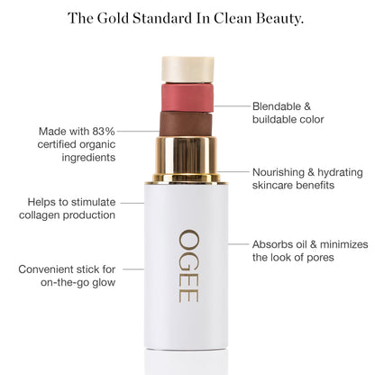 supplement products​Ogee Face Stick Crystal Collection Trio - Contour Stick Makeup Collection - Certified Organic Contour Palette - Includes Bronzer Stick, Blush Stick & Highlighter Stick - JerryCherryUSA