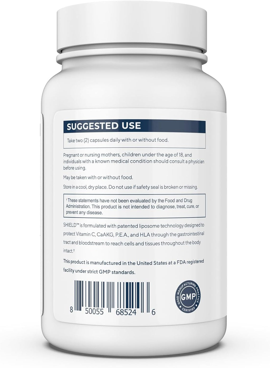 Renue By Science Shield | Liposomal Vitamin C CaAKG P.E.A Hyaluronic Acid Supplement | 120 Capsules with Vitamin C (500mg) CA AKG (150mg) Palmitoylethanolamide (75mg) HLA (75mg) | Made in the USA