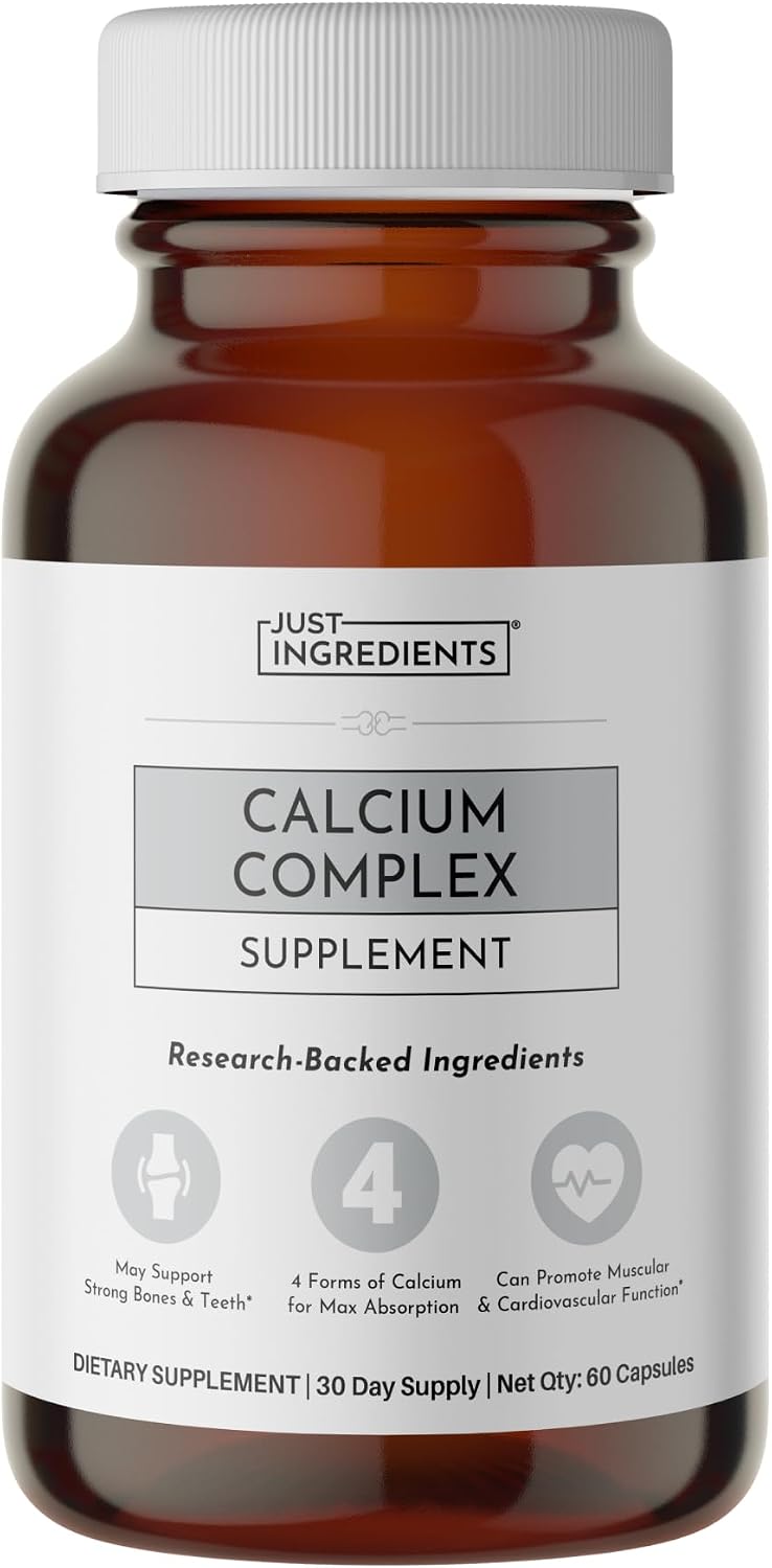 Calcium Complex – 60‑Capsule Featuring Aquamin® Red Algae, Calcium Citrate, Bisglycinate & Malate, Vitamin D3 (VegD3®) & K2 (K2Vital®), Vitamin C, Boron & L‑Lysine – Optimized Absorption & Bone Health