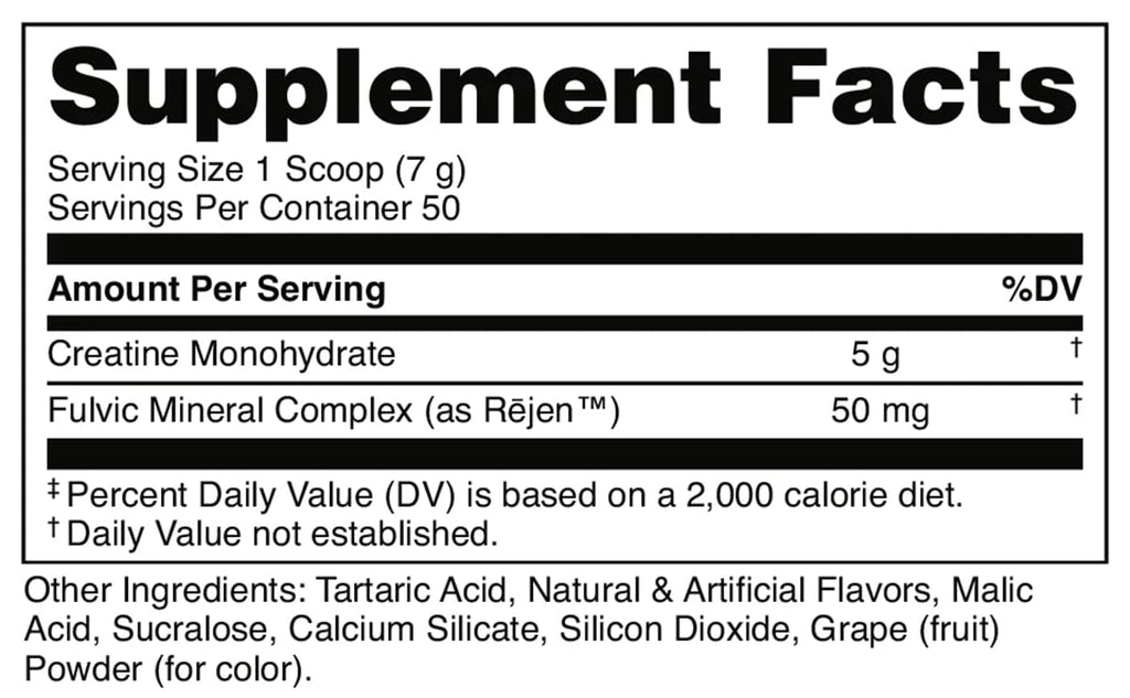 Bucked Up Grape Apple Creatine for Women and Men - Easy to Mix Vegetarian - Flavored Creatine Monohydrate Powder - Made in USA - 5G Per Serving - 50 Servings - 250 Grams Per Container