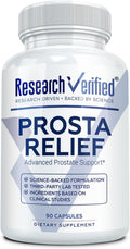 Research Verified Prosta Relief - Saw Palmetto and Bioperine - Prostate Health, Bladder & Urinary Health, Drive and Performance - Pure Natural, 90 Capsules (Pack of 1)