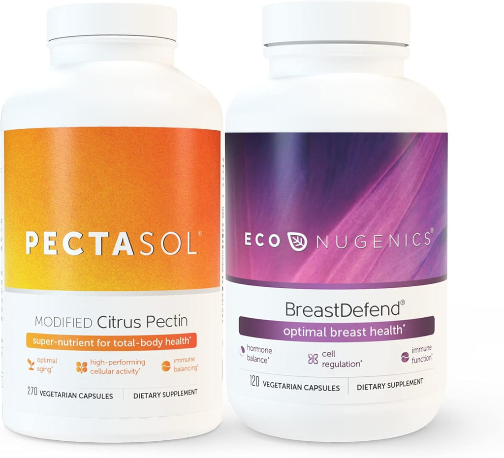 Ultimate Breast Health Supplement Bundle Including ecoNugenics BreastDefend and Pectasol-C Modified Citrus Pectin - DIM for Breast Support, Estrogen Hormone Balance, Cellular & Immune Health Support