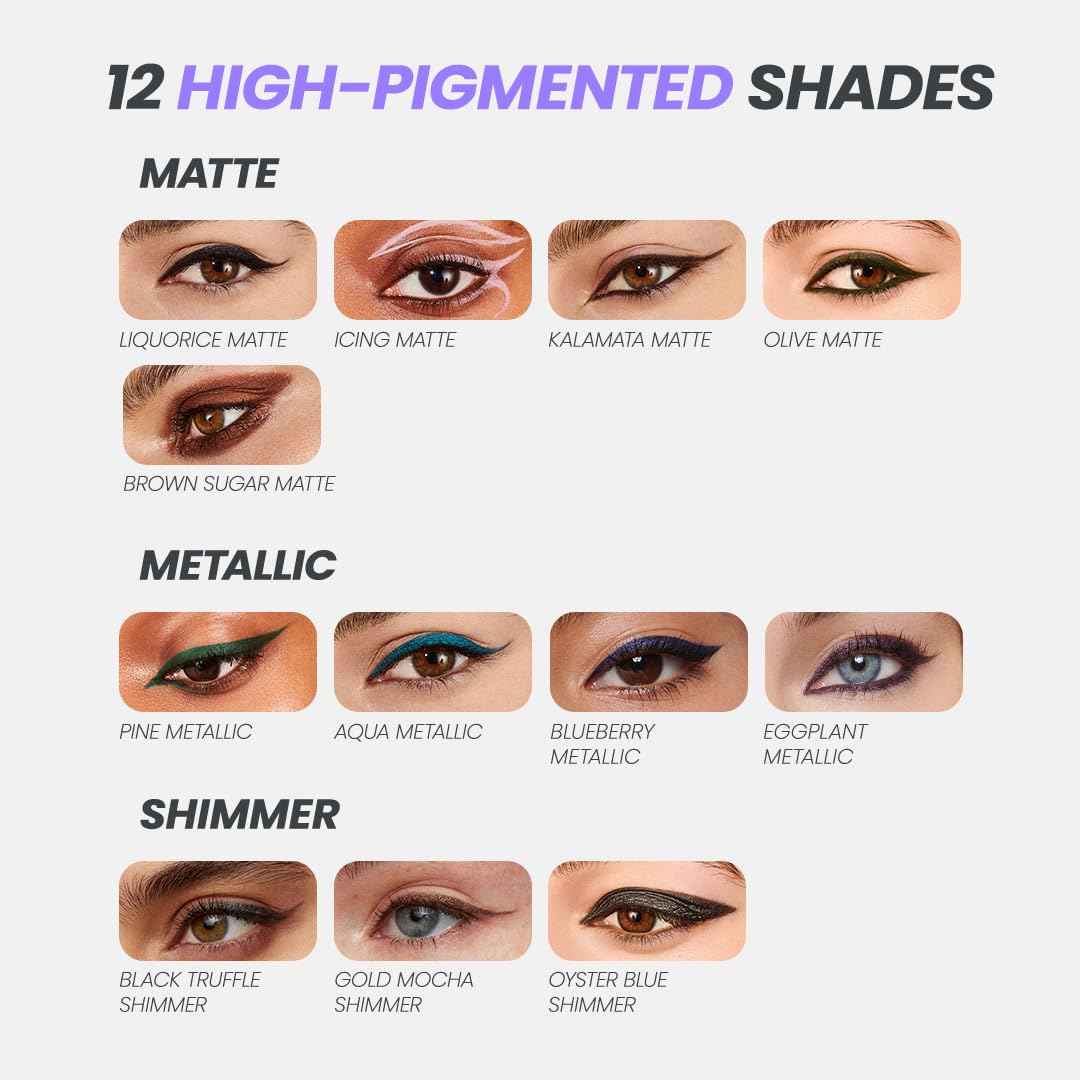 Wonderskin Eyeliner Pencil, 1440 Longwear Brown Glitter Eyeliner Pencil - Waterproof, Sharpenable & Smudge Proof (Gold Mocha)