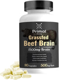 Primal Being Grassfed Beef Brain, Supports Memory, Mood, Focus, Energy, Cognitive Health - 90 Capsules, 1500mg per Serving