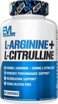 L Arginine L Citrulline Supplement - Invigorating Nitric Oxide Supplement with Ideal 1:1 Citrulline Arginine Ratio with 500mg Each Per Serving for Enhanced Pumps Energy & Stamina (60 Servings)