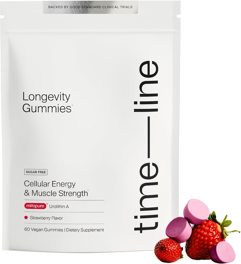 Timeline Mitopure Urolithin A Supplement Gummies - Clinically Proven Support for Healthy Aging Cellular Energy Muscle Strength and Longevity