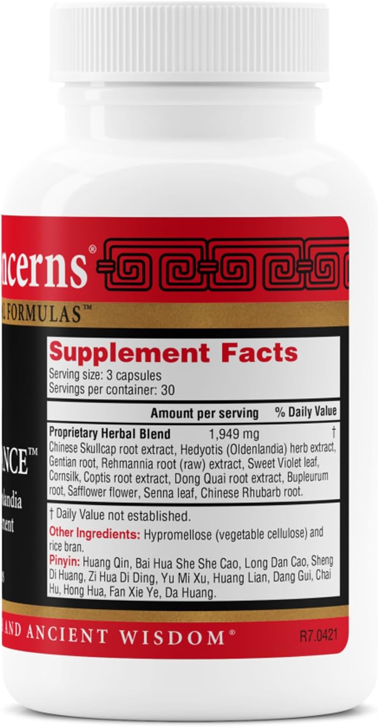 Health Concerns Skin Balance – Herbal Supplement for Skin Support, Itching Relief, & Circulation – Chinese Herbal Supplements for Men & Women – Skullcap, Dong Quai, Coptis Root - 90 Capsules
