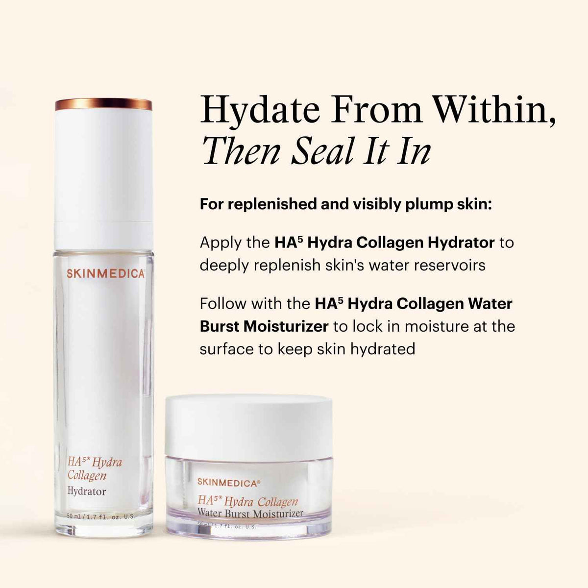 SkinMedica HA⁵ Hydra Collagen Water Burst Face Moisturizer with Vegan Collagen - Plumping Face Cream with Microbiome Barrier Complex for 24-Hour Hydration