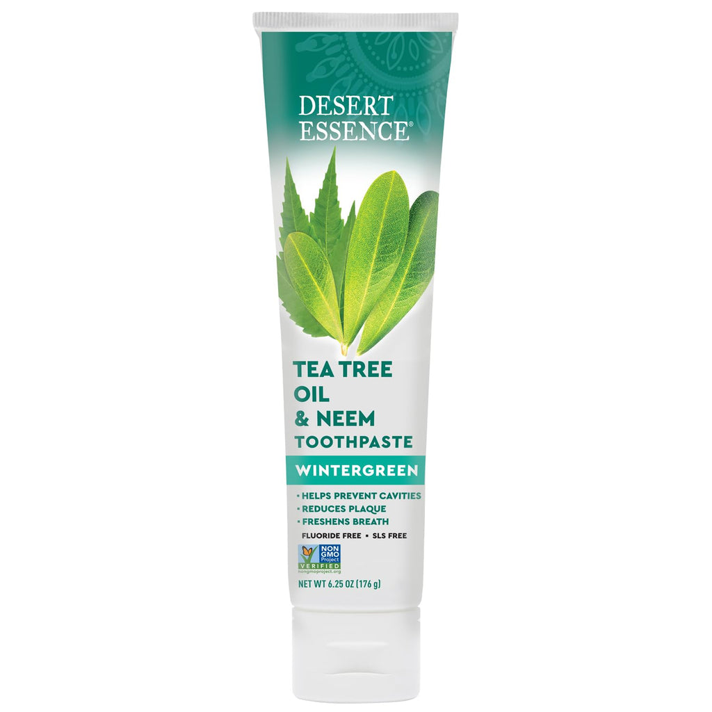 Desert Essence Tea Tree Oil Mint Toothpaste, Fluoride Free, 6.25 oz