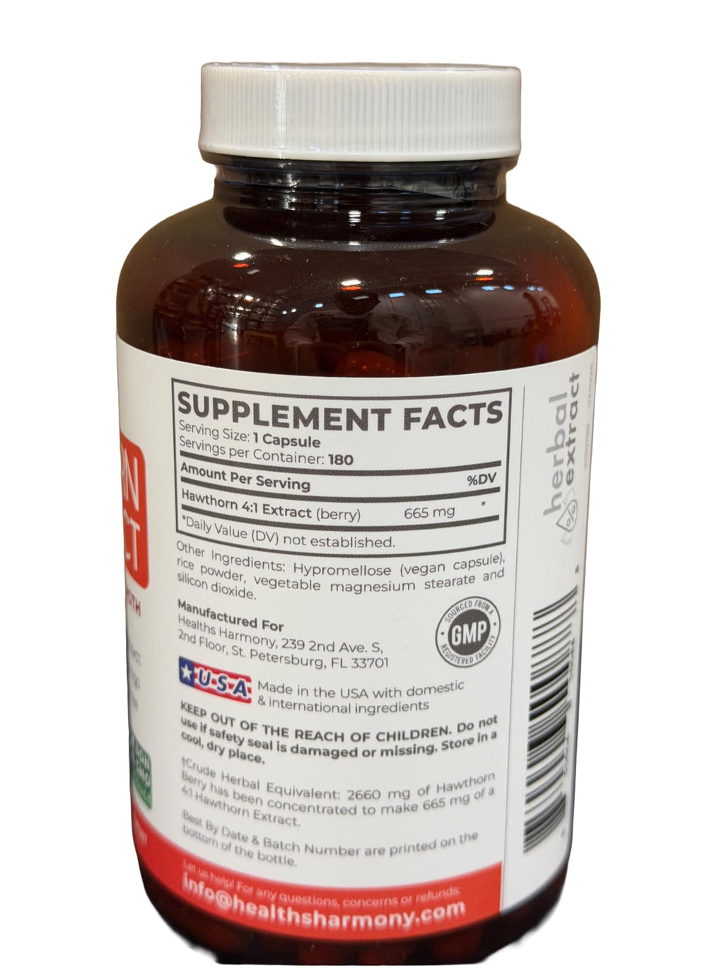 Super Potent Hawthorn Berry Extract Capsules - Hawthorn Berry Supplement Made from Extra Strength Concentrate to Support Heart and Digestive Health - Vegan Non-GMO & Gluten Free (4 Month Supply)