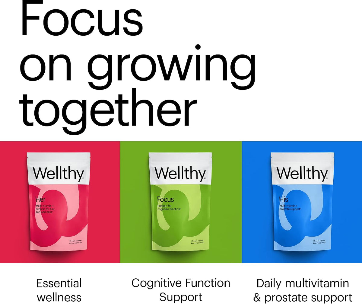 Wellthy Focus Cognitive Function, Focus, and Memory Supplement for Memory, Creativity, and Motivation (30 Days)
