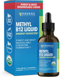 Organic Vitamin B12 Liquid Drops, Strawberry, Enhanced Energy, 1 Fl Oz | USDA Organic Vitamin B12 Liquid Drops, Highly Bioavailable Methylcobalamin for Nervous System Support, 30 Servings, Non-GMO