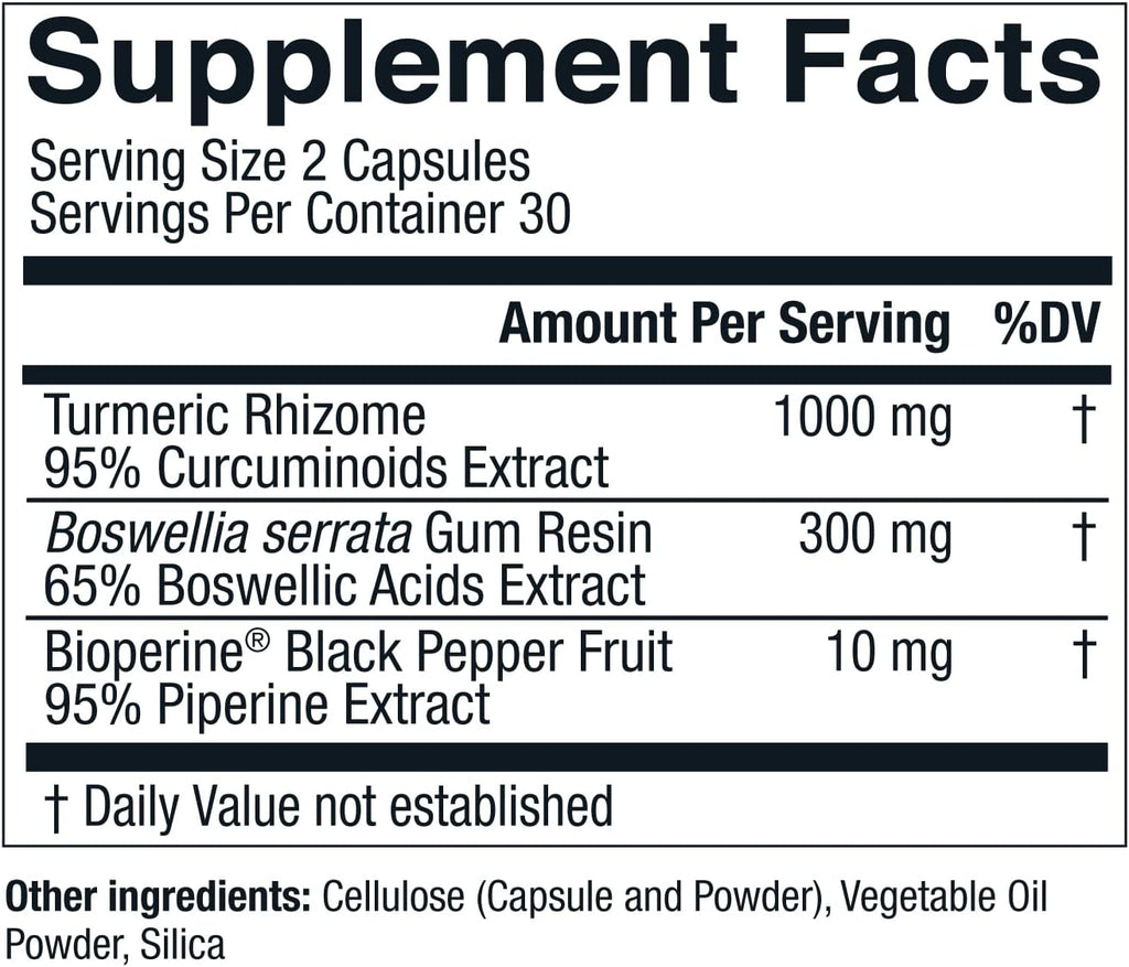 Live Conscious CurcuWell - Curcumin and Boswellia Blend | Maximum Strength Joint, Body and Cognitive Support - 60 Day Supply (2-Pack)