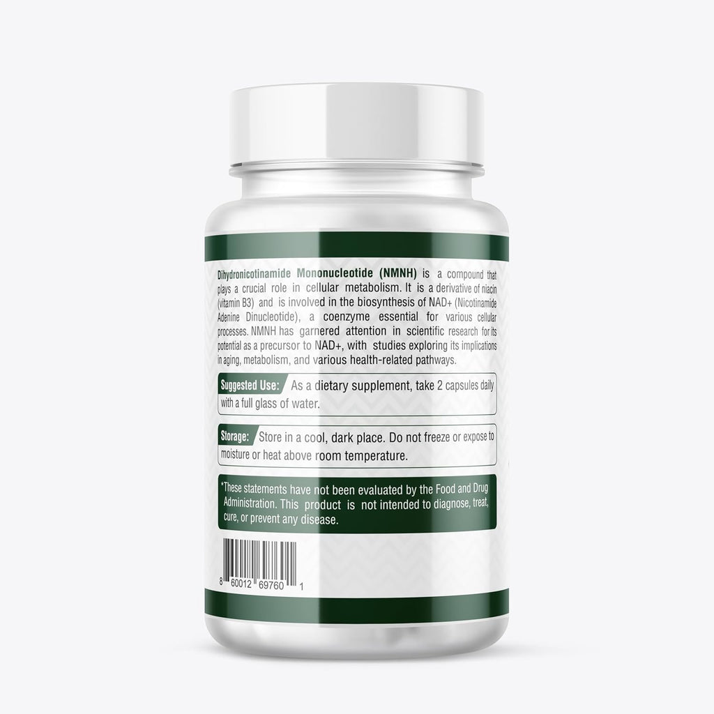 Uthpeak NMNH NAD Supplement 250mg - Recommended Dose for Healthy Aging, a Memory Focus Supplement for Cognitive Function Support (60 Capsules) - Alternative to NR, NAD, Quercetin and Fisetin