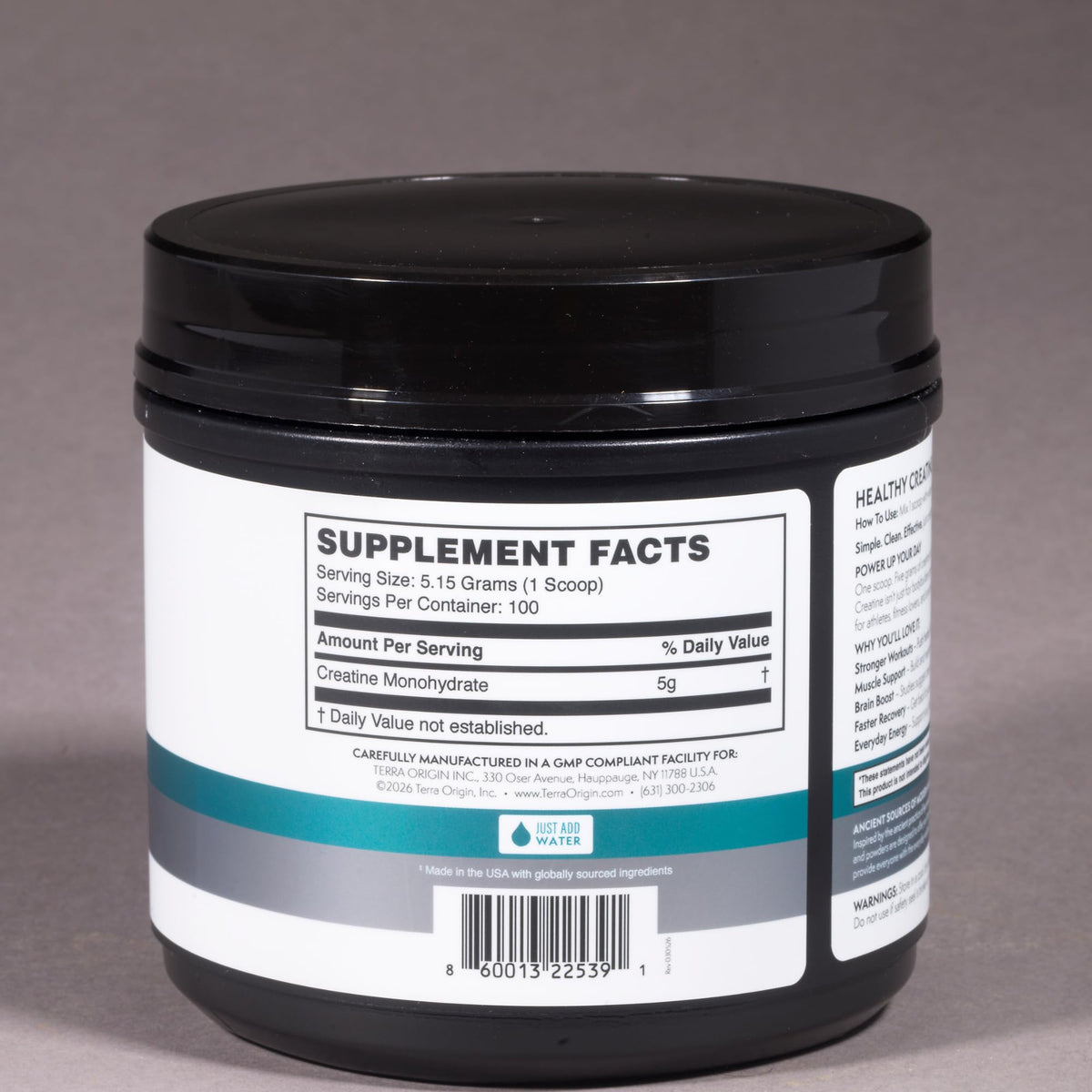 TERRA ORIGIN Healthy Creatine Micronized Monohydrate Powder | 30 Stick Packs | Support for Muscle and Cognitive Performance* | Supplement for Women and Men | Unflavored, Gluten Free, Zero Sugar
