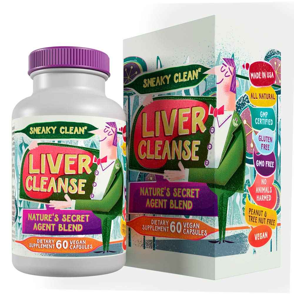 Hippie Farms Liver Cleanse Support Supplement w Organic Milk Thistle - Nature's Secret Agent Blend - 60 Vegan Capsules