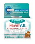 Feverall Children Acetaminophen Suppositories 6 Rectal Suppositories 325mg Each Pain Reliever/Fever Reducer. Paraben Free, No Artificial Colors or Other preservatives. Ages 6-12 Years FeverallBuy Supplements Australia