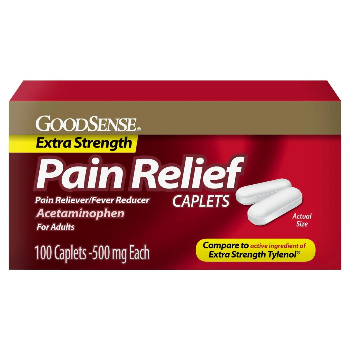 GoodSense Extra Strength Pain Relief - Acetaminophen Caplets 500 mg - Headache, Muscle Ache, Arthritis Relief, 100 Count GoodSenseBuy Supplements Australia