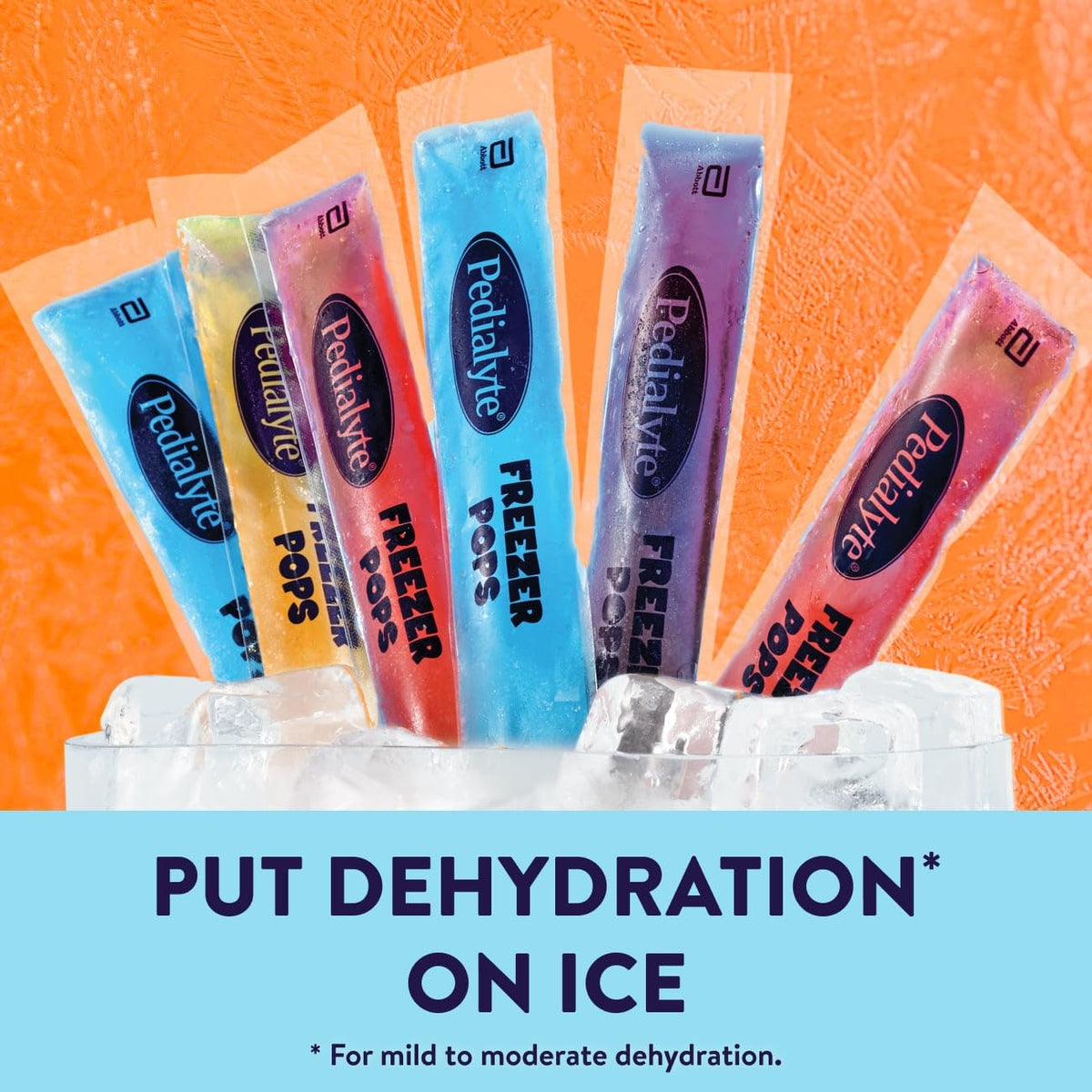 Pedialyte Electrolyte Solution Freezer Pops, Hydration Variety Pack— Grape, Blue Raspberry, Cherry, Orange, Pack of 64