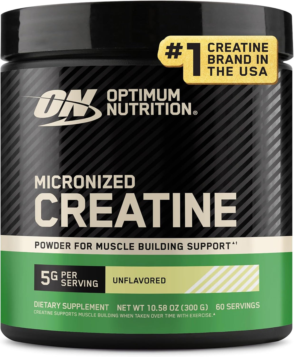Optimum Nutrition Creatine, Micronized Creatine Monohydrate Powder, Supports Strength & Recovery, Banned Substance Tested, Unflavored, 5g per Serving, 60 Servings | 5g Micronized Creatine Monohydrate Powder Per Serving, Supports Muscle Strength & Power, E
