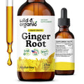 Wild & Organic Ginger Root Extract Drops - Immune & Digestive Support - Liquid Ginger Supplements - Easy to Add to Tea - Vegan, Sugar & Alcohol-Free Tincture - 4 fl oz