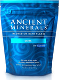 Ancient Minerals Magnesium Bath Flakes Ultra with MSM, Zechstein, 1.65lb | Zechstein magnesium chloride + OptiMSM organic sulfur bath salts. Soothing mineral soak for skin & body. 1.65 lb.